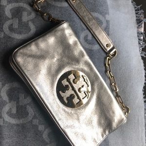 Tory Burch Reva Metallic Clutch